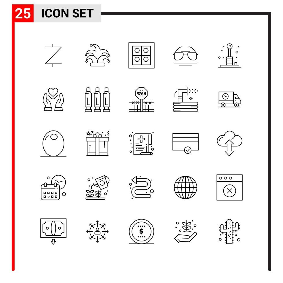 25 íconos generales para diseño de sitios web, impresión y aplicaciones móviles 25 símbolos de contorno signos aislados en fondo blanco paquete de 25 íconos vector