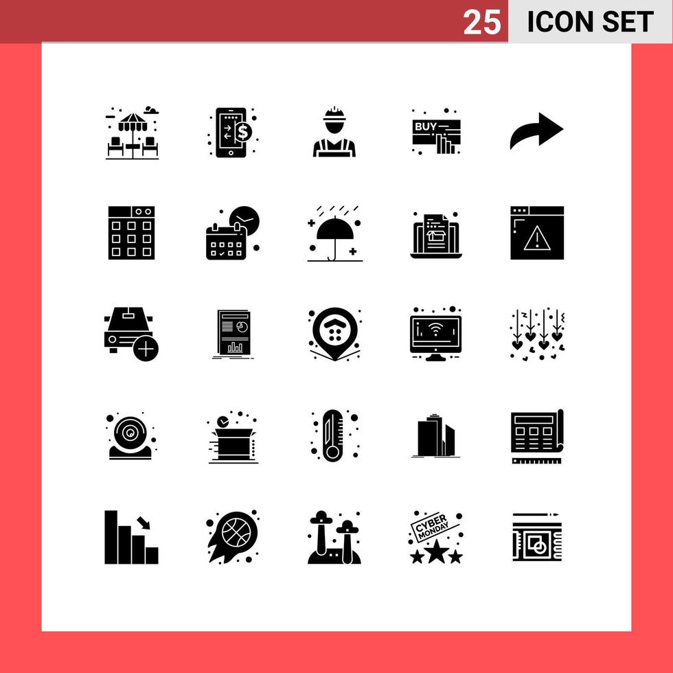 25 Creative Icons Modern Signs and Symbols of business arrow builder online click Editable Vector Design Elements