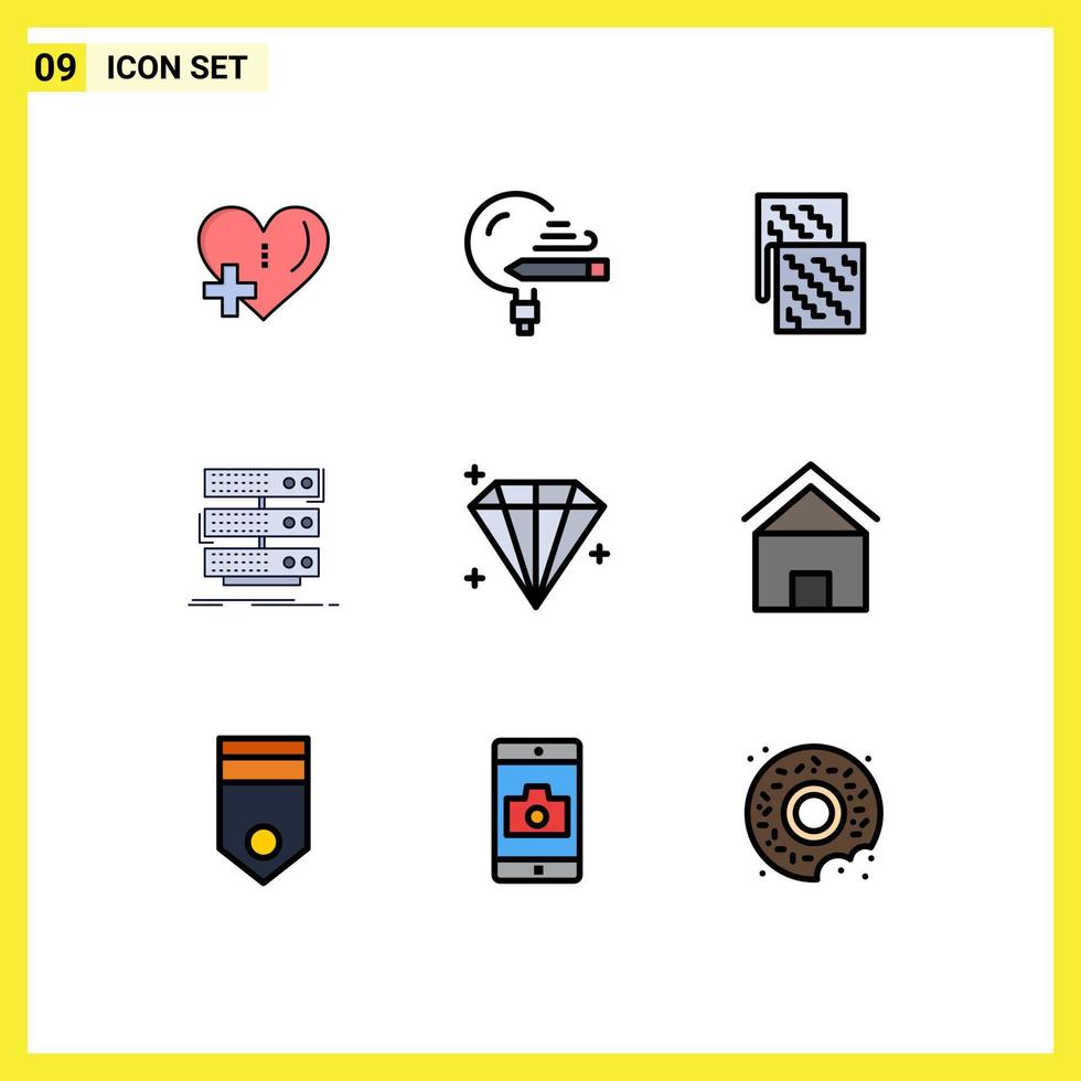 9 Creative Icons Modern Signs and Symbols of database storage study server future Editable Vector Design Elements