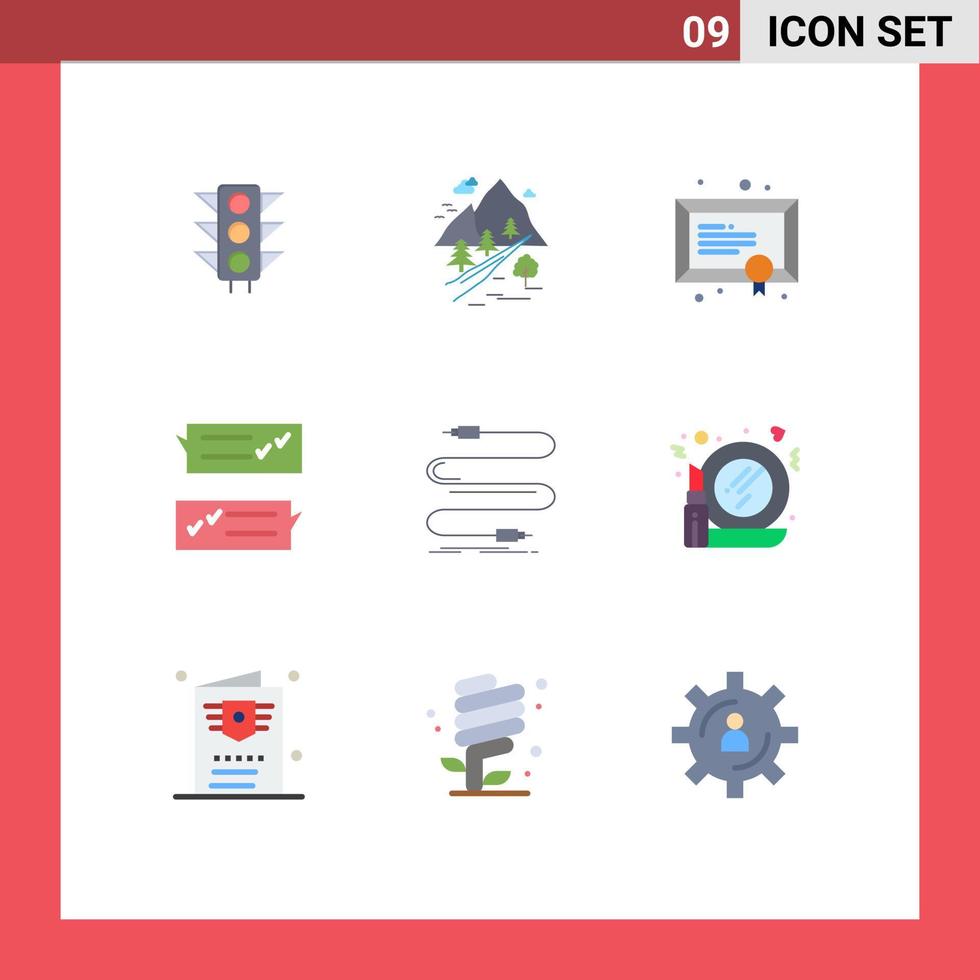 Stock Vector Icon Pack of 9 Line Signs and Symbols for support help nature dialogue study Editable Vector Design Elements