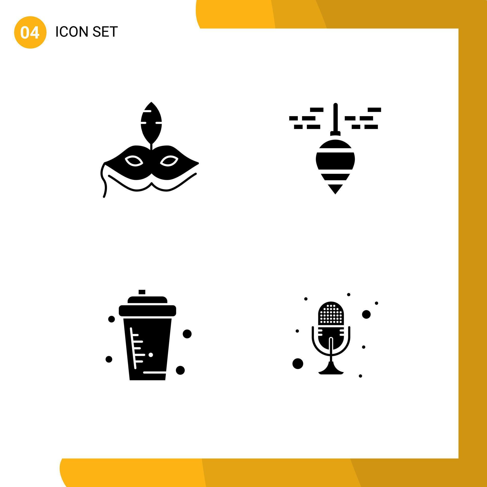 Set of Modern UI Icons Symbols Signs for mask bottle mardigras plumb