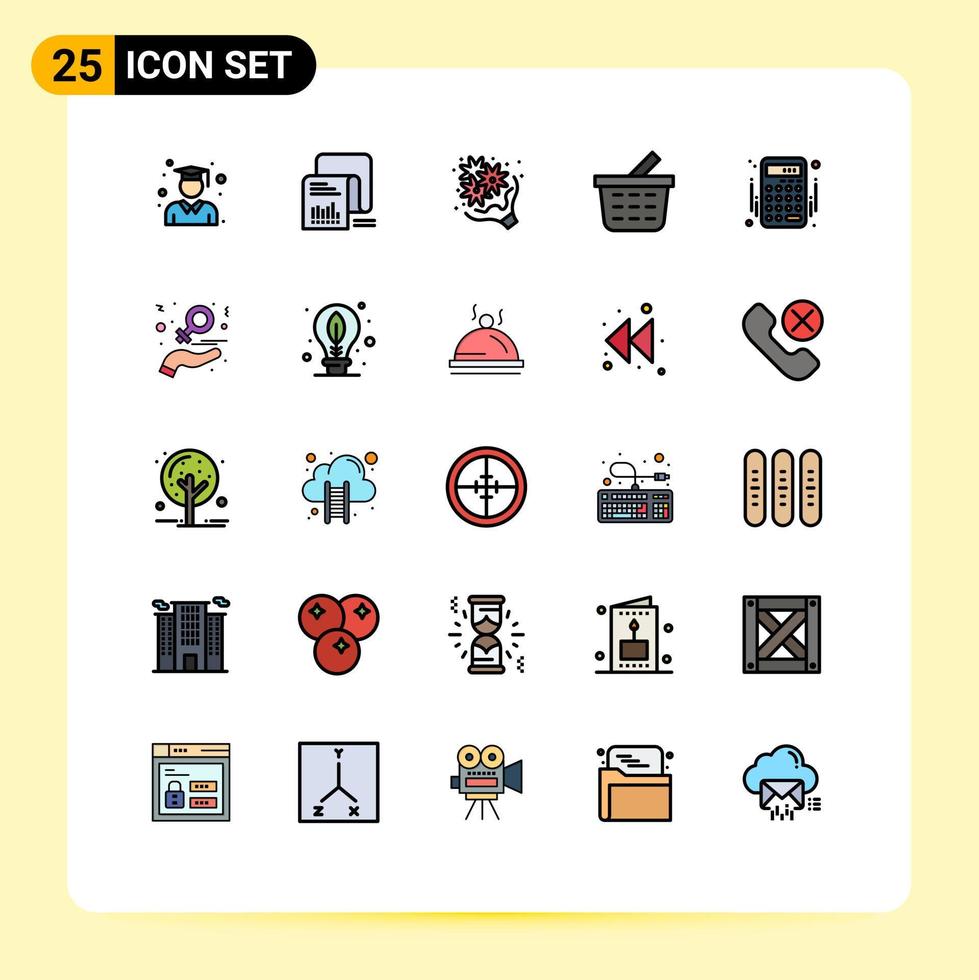 Stock Vector Icon Pack of 25 Line Signs and Symbols for accounting checkout questionnaire basket love Editable Vector Design Elements