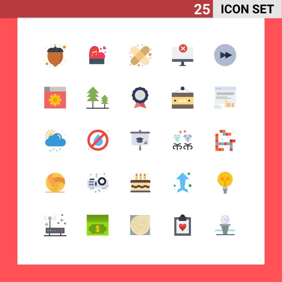 25 Thematic Vector Flat Colors and Editable Symbols of monitor gadget valentine devices first aid Editable Vector Design Elements