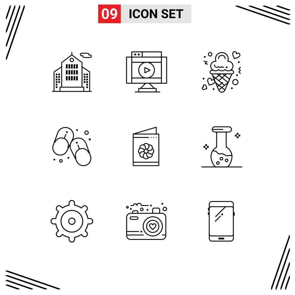 Set of 9 Vector Outlines on Grid for summer footwear date flip flops special Editable Vector Design Elements