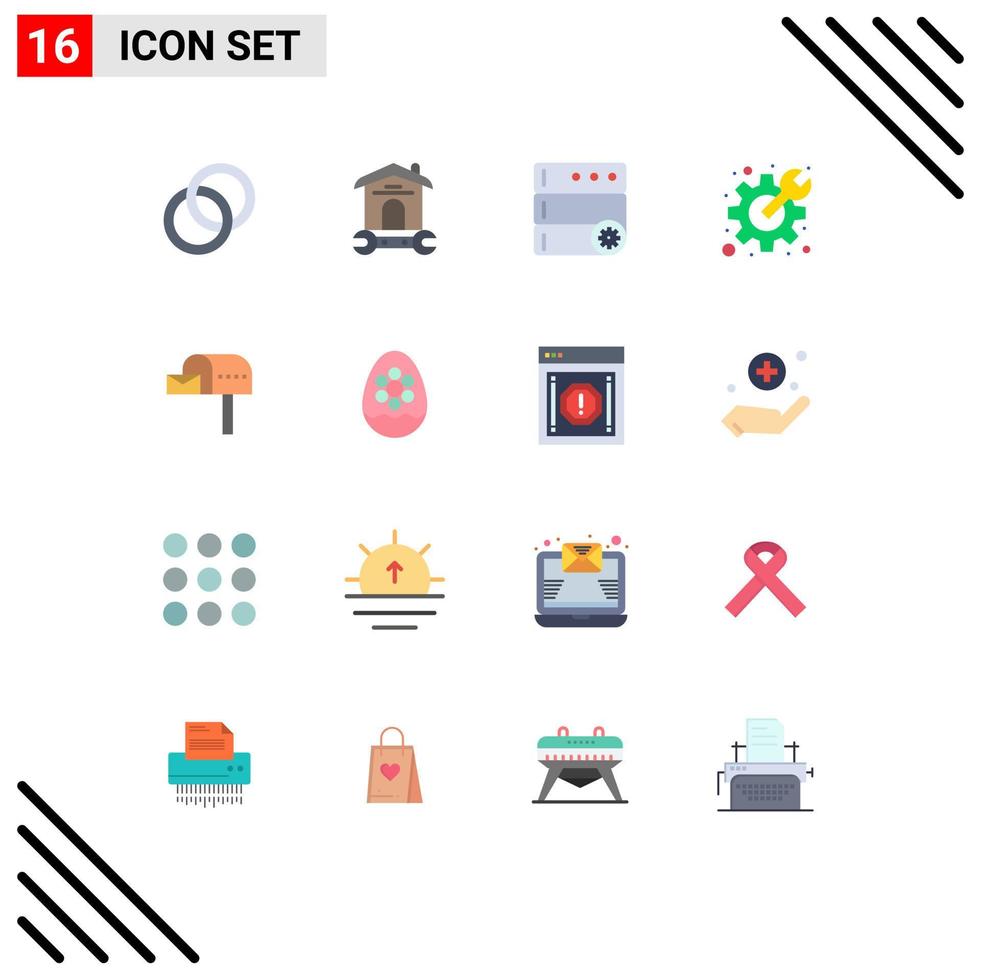 paquete de iconos de vector de stock de 16 signos y símbolos de línea para preferencias de llave inglesa de correo electrónico cog paquete editable de elementos de diseño de vector creativo