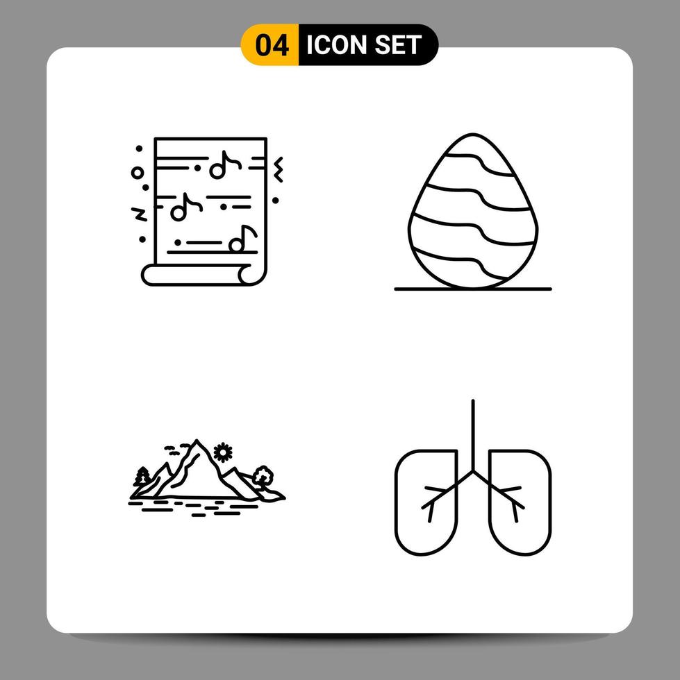 4 Black Icon Pack Outline Symbols Signs for Responsive designs on white background 4 Icons Set vector