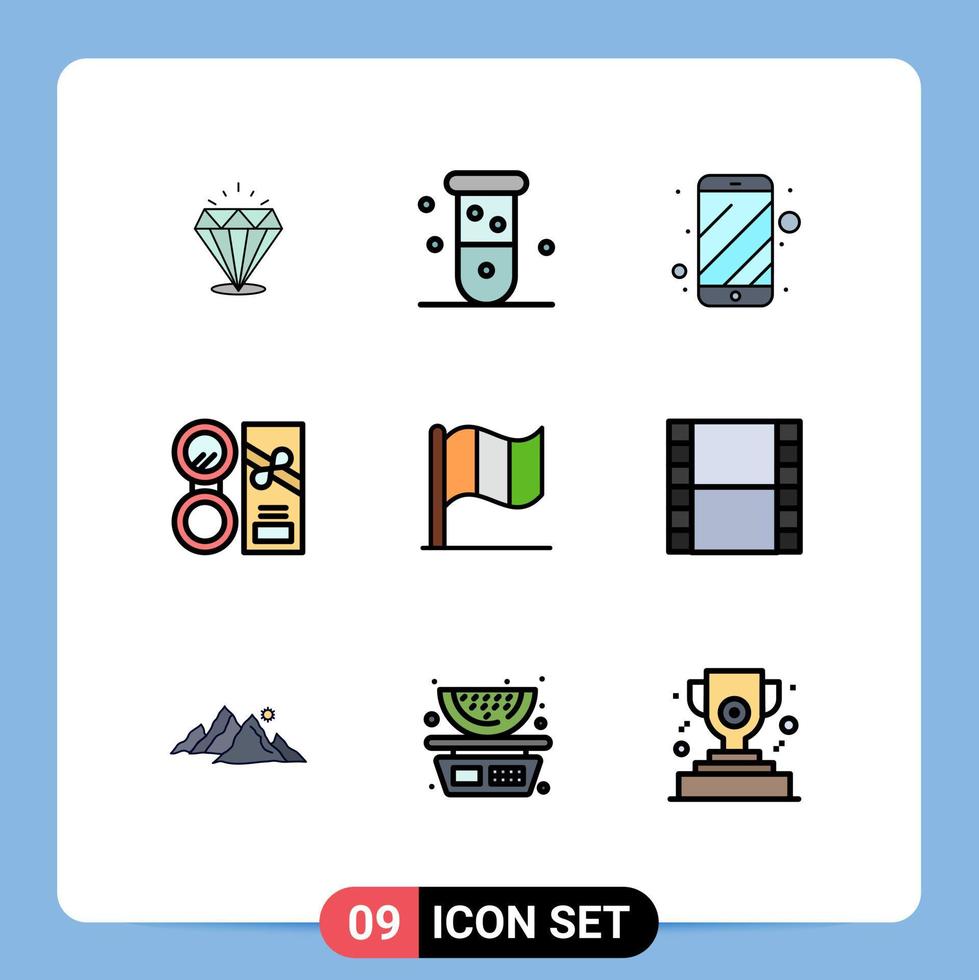 Set of 9 Modern UI Icons Symbols Signs for powder cosmetics laboratory beauty electronic Editable Vector Design Elements