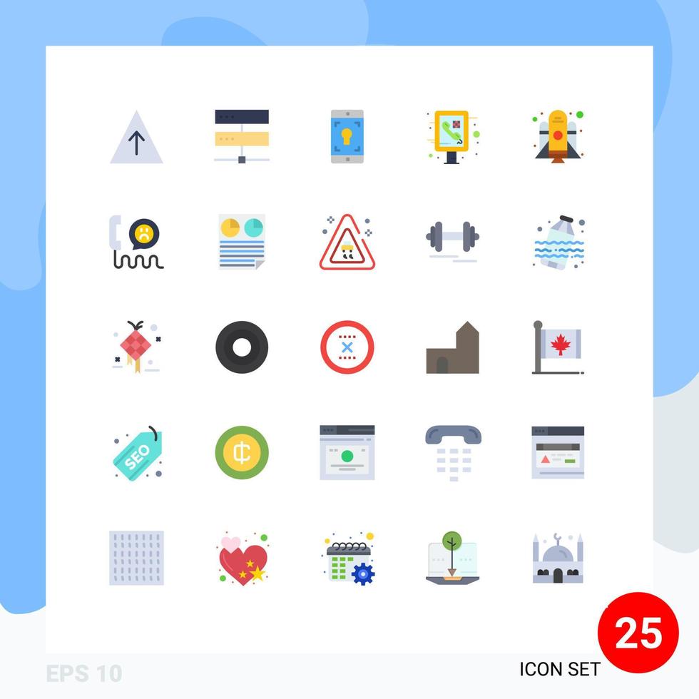 Set of 25 Modern UI Icons Symbols Signs for spaceship public application phone info graphic Editable Vector Design Elements