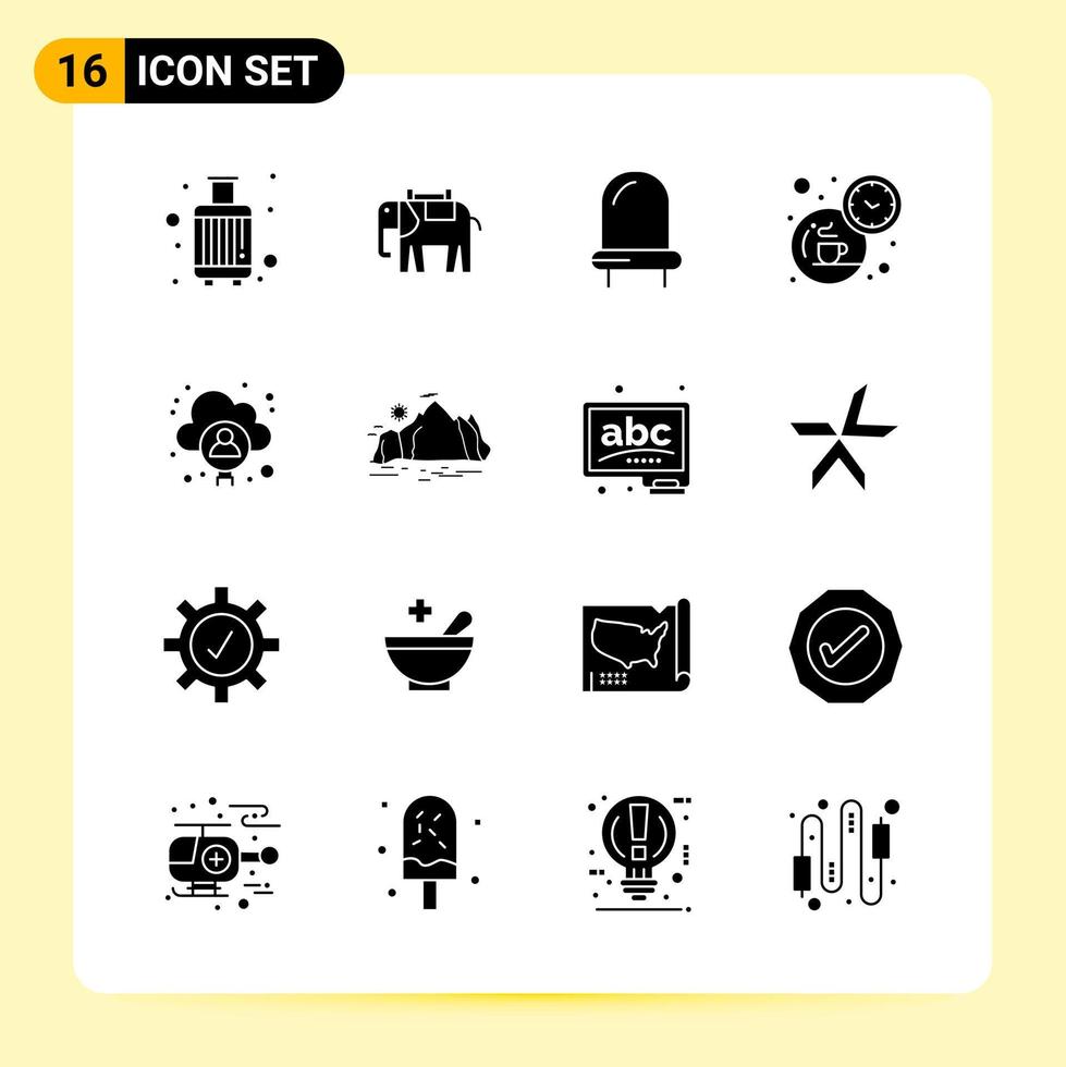 16 iconos creativos para el diseño moderno de sitios web y aplicaciones móviles receptivas 16 signos de símbolos de glifo sobre fondo blanco paquete de 16 iconos vector