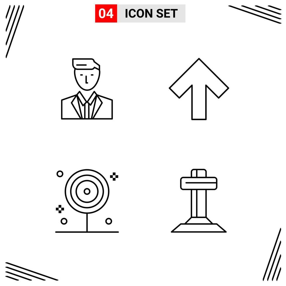 4 Icons Line Style Grid Based Creative Outline Symbols for Website Design Simple Line Icon Signs Isolated on White Background 4 Icon Set vector