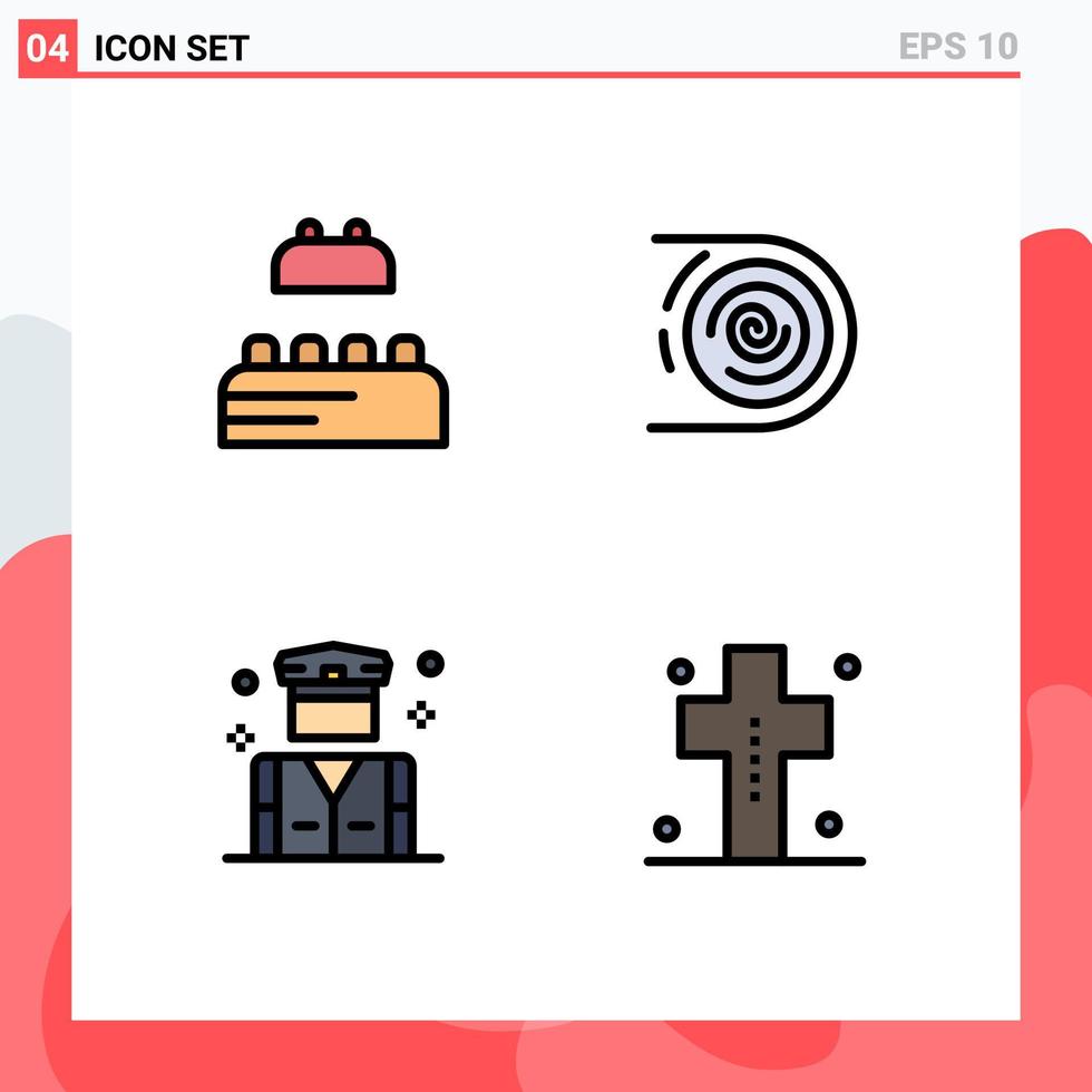 Universal Icon Symbols Group of 4 Modern Filledline Flat Colors of bricks people abstract disruptive security Editable Vector Design Elements