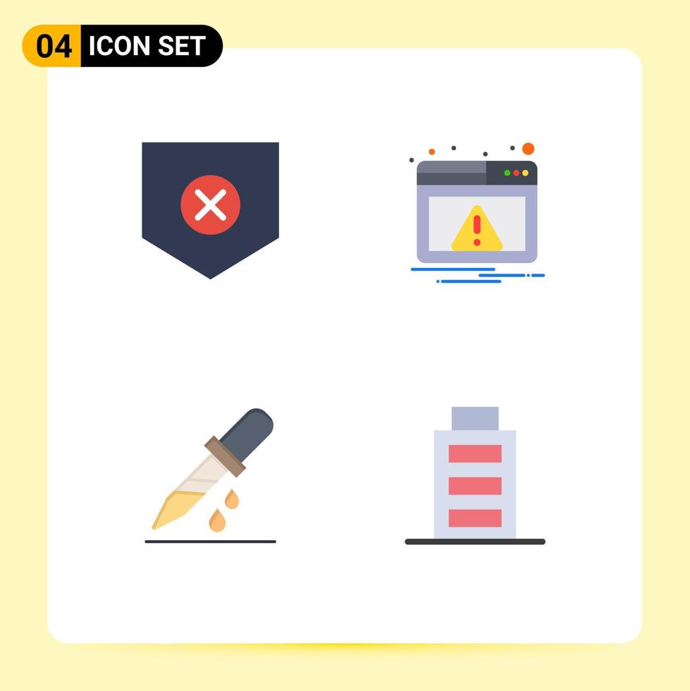 4 Creative Icons Modern Signs and Symbols of protect drouper x notification medicine Editable Vector Design Elements