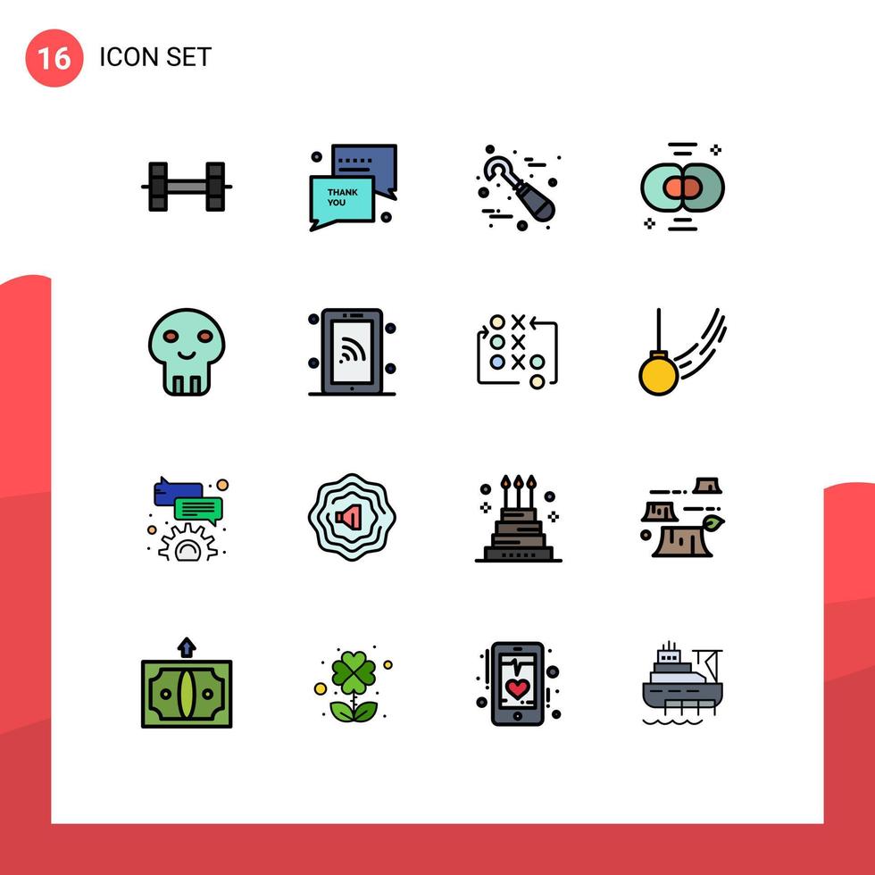 16 Creative Icons Modern Signs and Symbols of dangerous biochemistry stomatology division cell Editable Creative Vector Design Elements