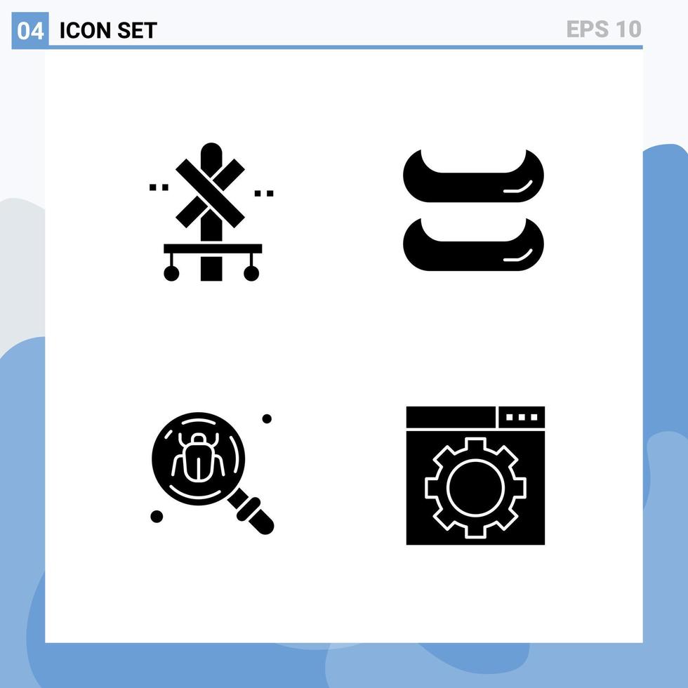 Editable Vector Line Pack of Simple Solid Glyphs of cross insect train antivirus optimization Editable Vector Design Elements