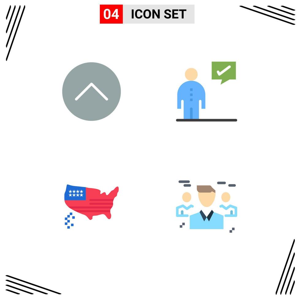 Set of 4 Vector Flat Icons on Grid for up american multimedia corporate thanksgiving Editable Vector Design Elements