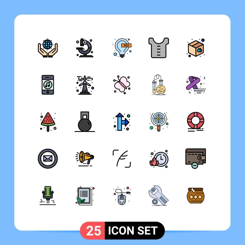 conjunto de 25 iconos modernos de la interfaz de usuario signos de símbolos para elementos de diseño de vectores editables para bebé de camisa de bulbo de caja de almacén