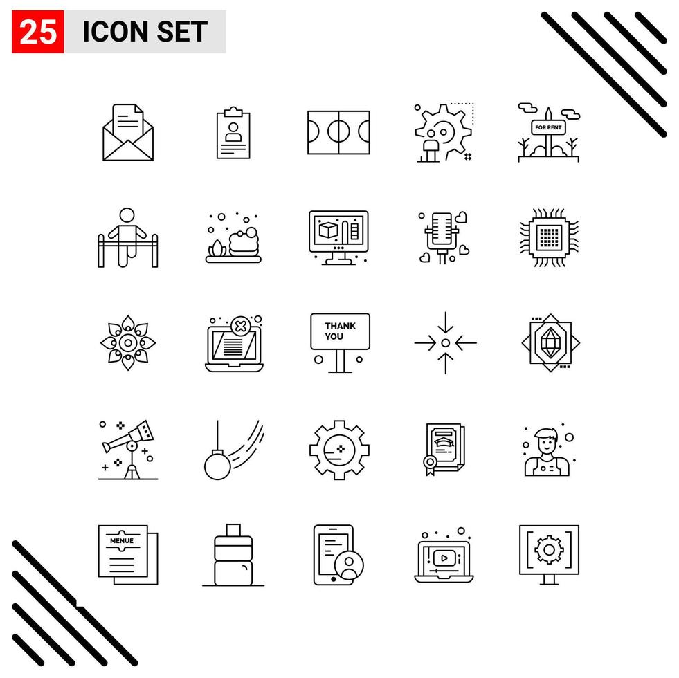 conjunto perfecto de píxeles de 25 iconos de línea conjunto de iconos de esquema para el diseño de sitios web y la interfaz de aplicaciones móviles vector