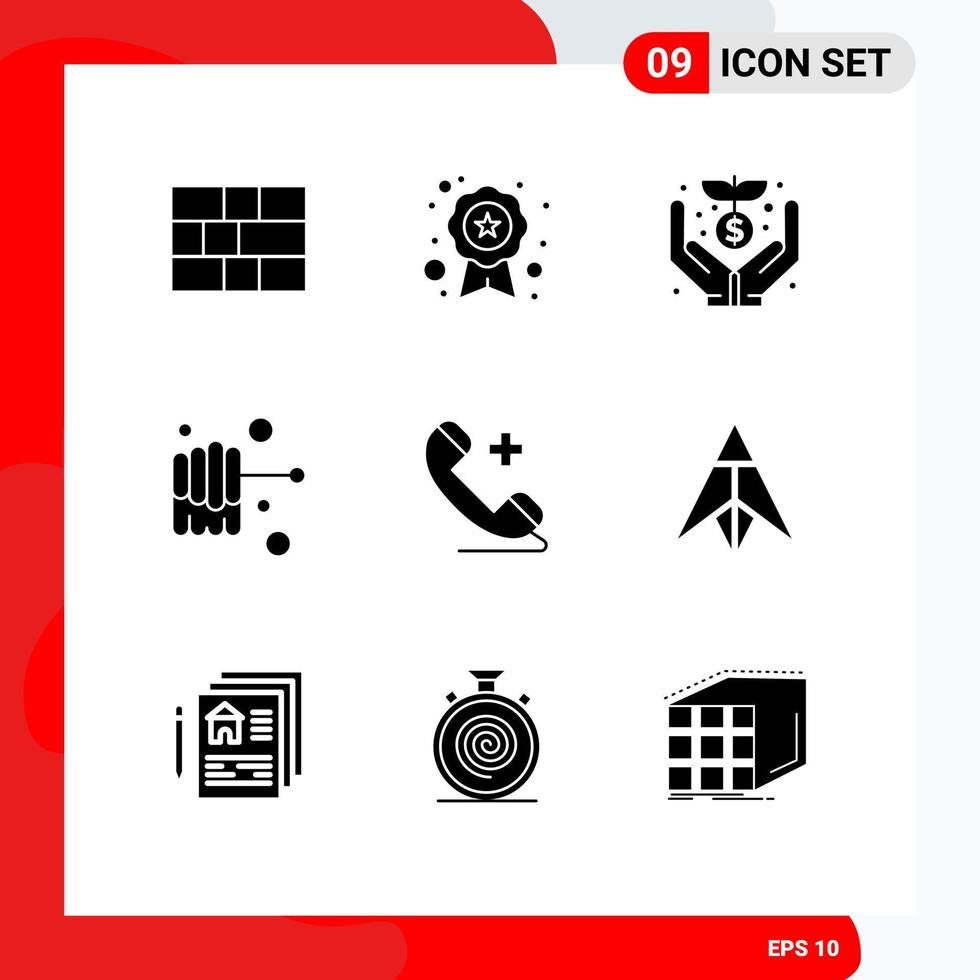 Universal Icon Symbols Group of 9 Modern Solid Glyphs of dubaicoin plus donation phone honey Editable Vector Design Elements