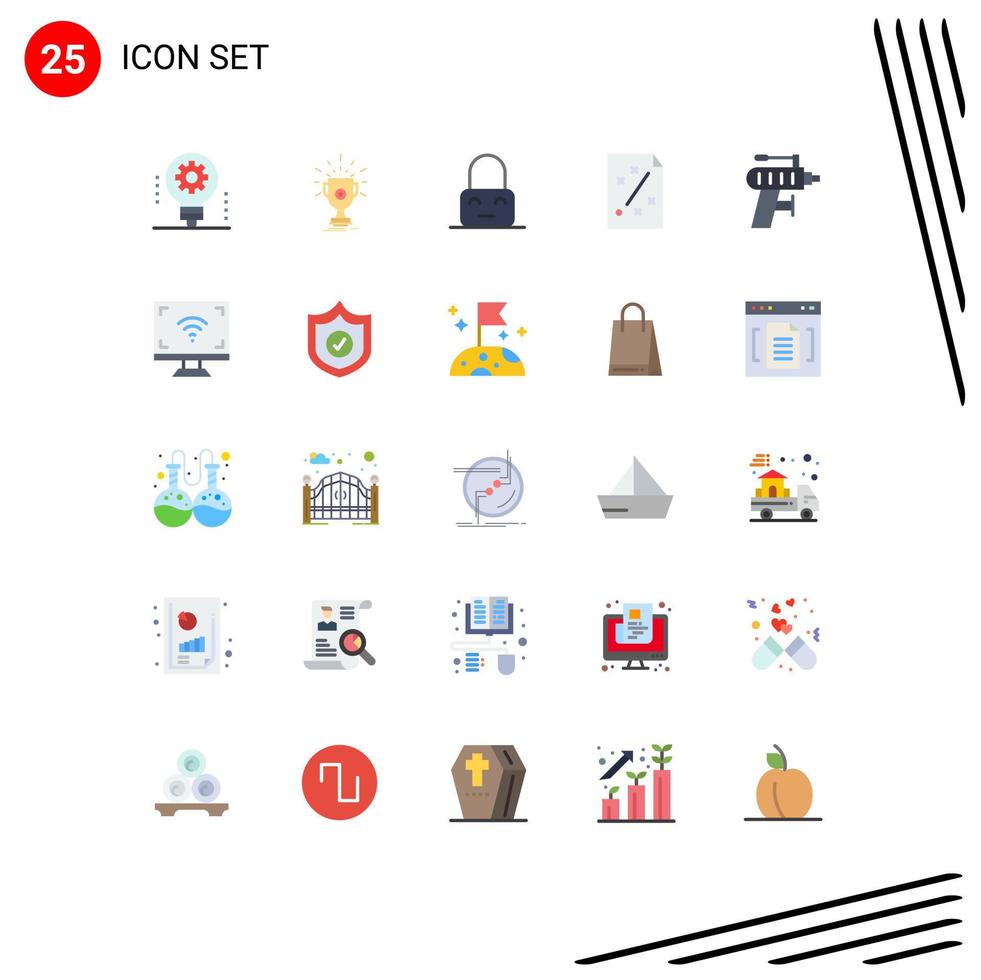 Universal Icon Symbols Group of 25 Modern Flat Colors of project ideas win business on Editable Vector Design Elements