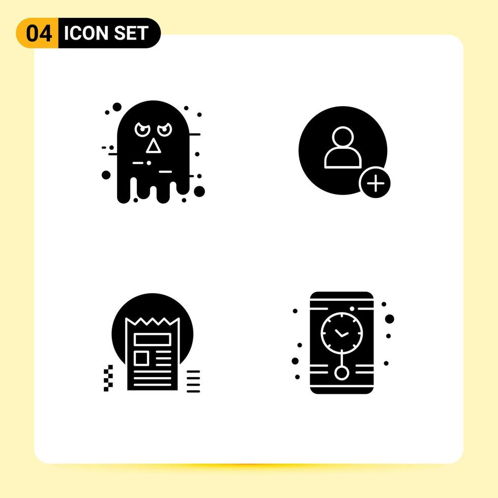 Editable Vector Line Pack of Simple Solid Glyphs of avatar blog halloween contact news Editable Vector Design Elements