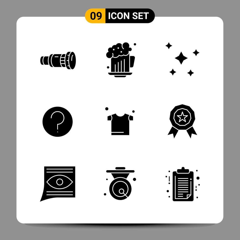 9 Black Icon Pack Glyph Symbols Signs for Responsive designs on white background 9 Icons Set vector