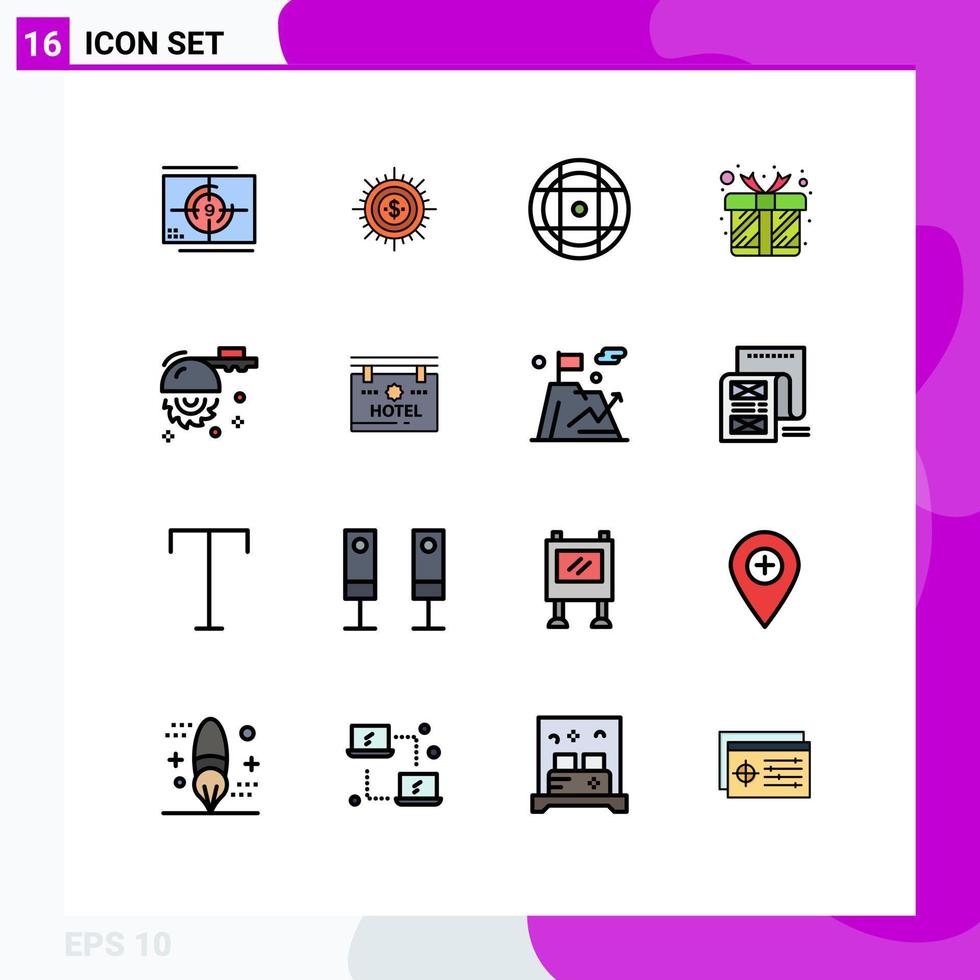 paquete de iconos vectoriales de stock de 16 signos y símbolos de línea para elementos de diseño de vectores creativos editables de bolas deportivas de regalo de amor