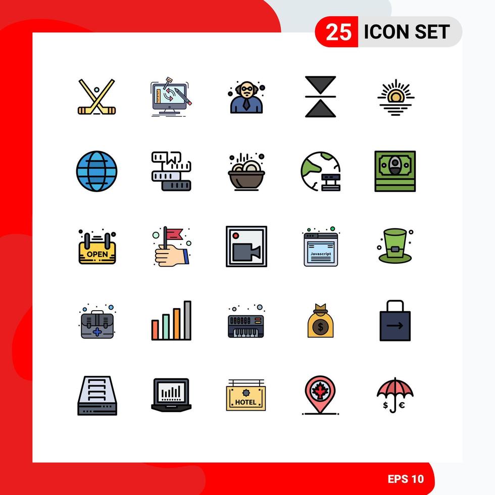 25 iconos creativos signos y símbolos modernos de elementos de diseño vectorial editables de educación de espejo de taller vertical cálido vector
