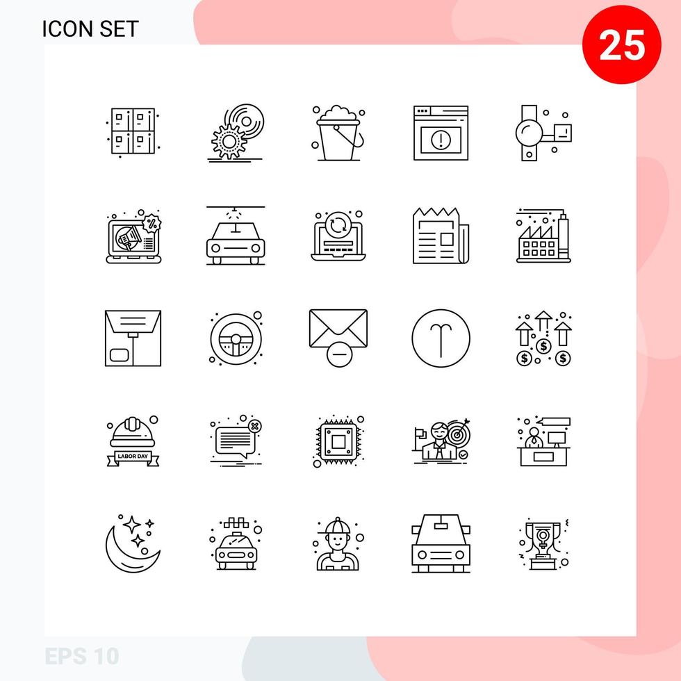 25 Thematic Vector Lines and Editable Symbols of camcorder web dvd alert home Editable Vector Design Elements