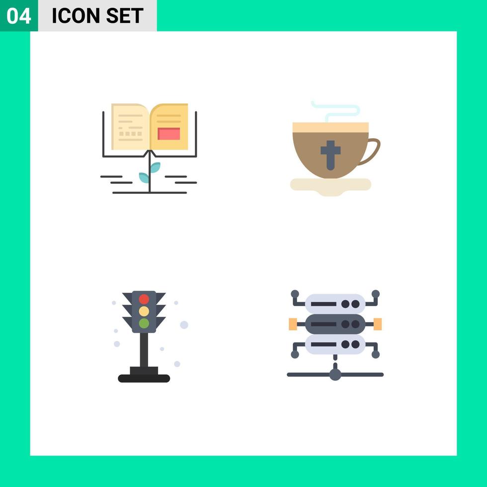User Interface Pack of 4 Basic Flat Icons of growth life education easter light Editable Vector Design Elements