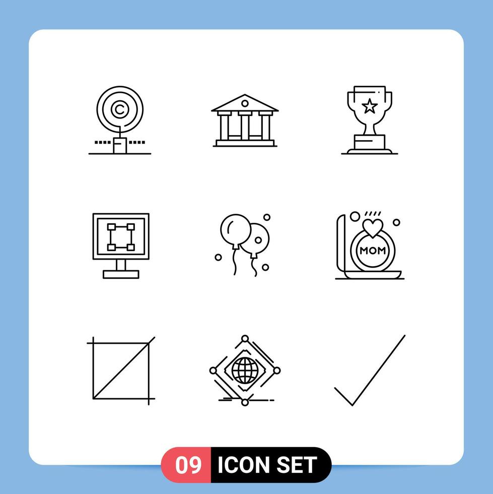 9 Outline concept for Websites Mobile and Apps bloon program award design crop Editable Vector Design Elements