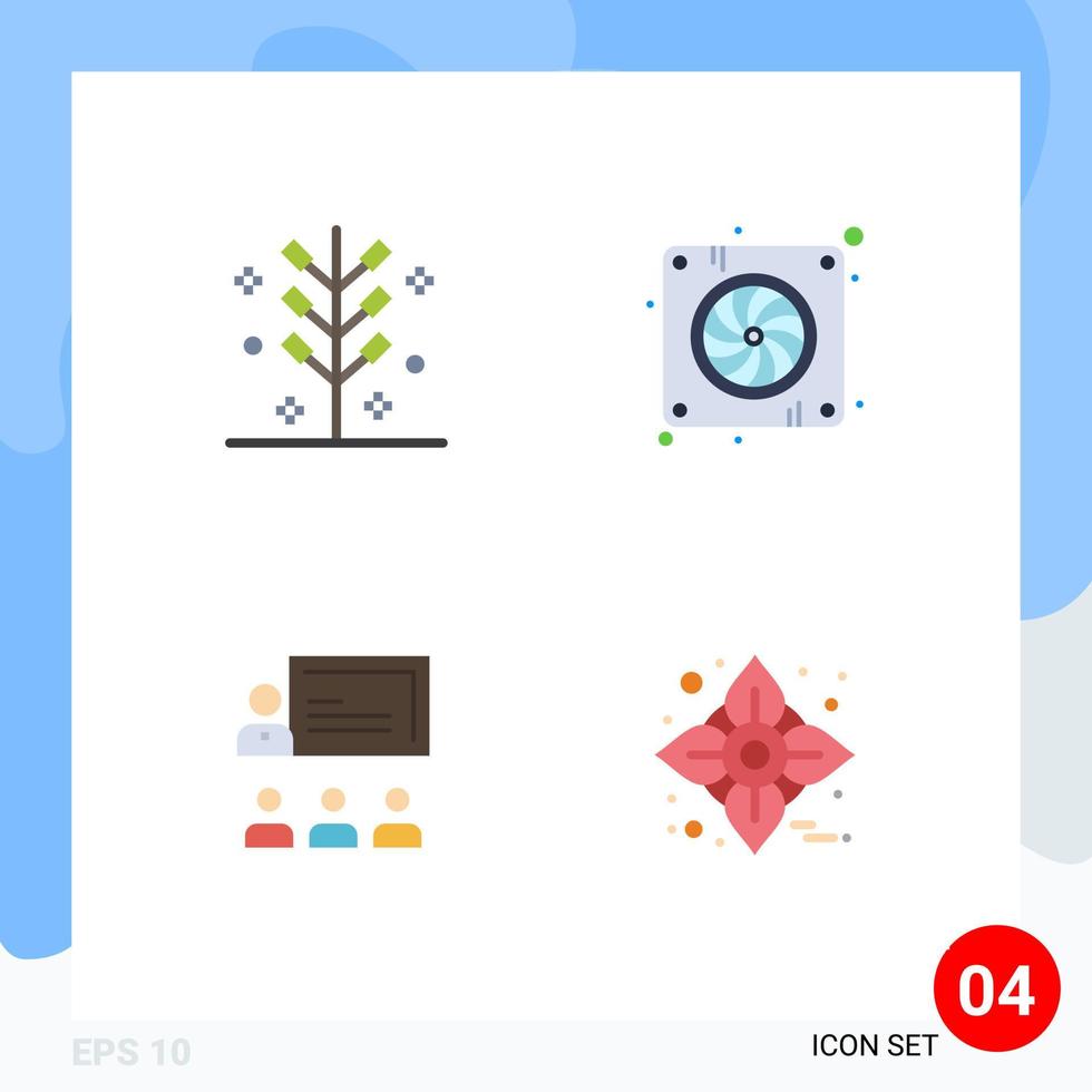 4 concepto de icono plano para sitios web móviles y aplicaciones celebración trabajo en equipo dispositivo de fuegos artificiales elementos de diseño vectorial editables humanos vector