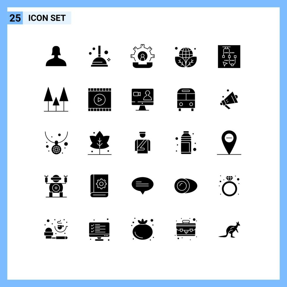 Editable Vector Line Pack of 25 Simple Solid Glyphs of vector mouse help green ecology Editable Vector Design Elements