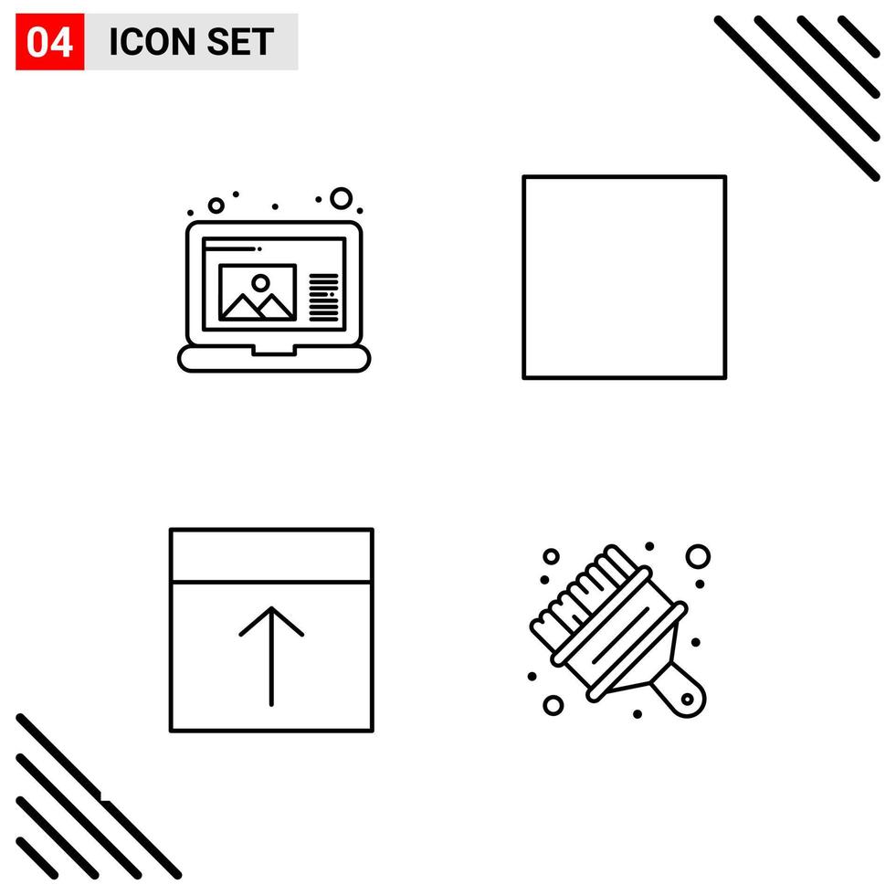 Pixle Perfect Set of 4 Line Icons Outline Icon Set for Webite Designing and Mobile Applications Interface vector