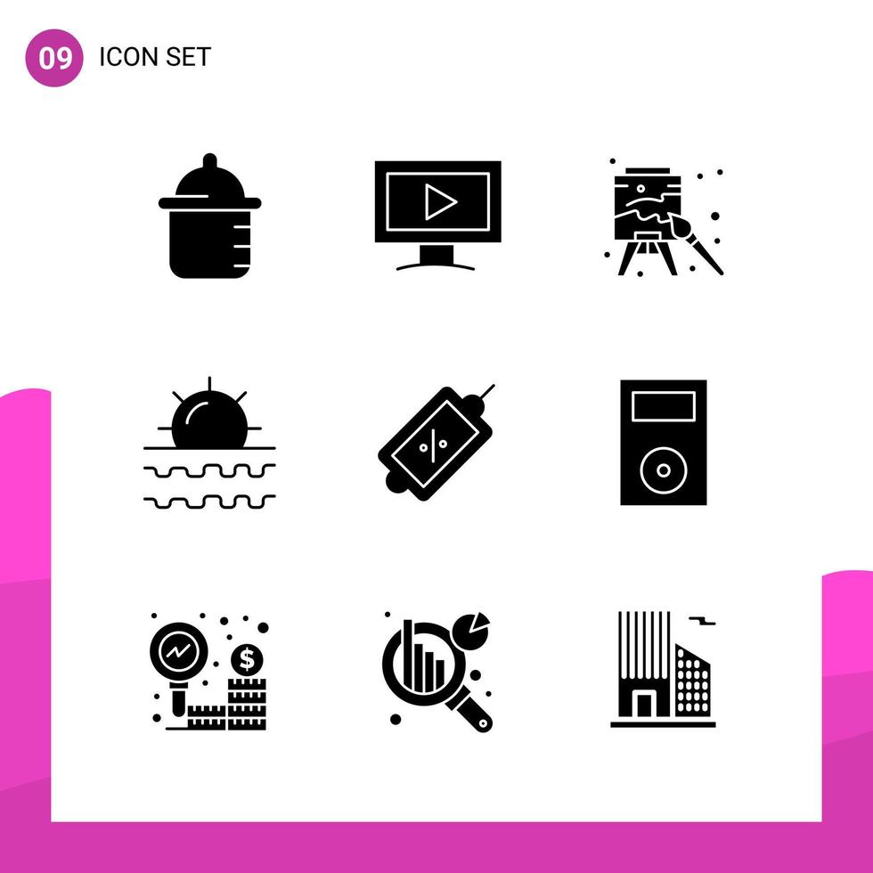 Glyph Icon set Pack of 9 Solid Icons isolated on White Background for responsive Website Design Print and Mobile Applications vector