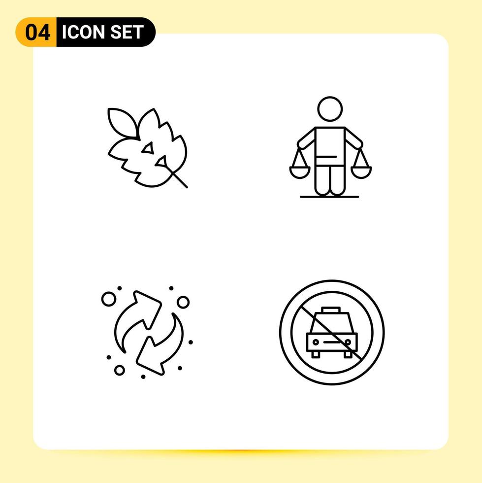 User Interface Pack of 4 Basic Filledline Flat Colors of ecology law plant conclusion recycling Editable Vector Design Elements