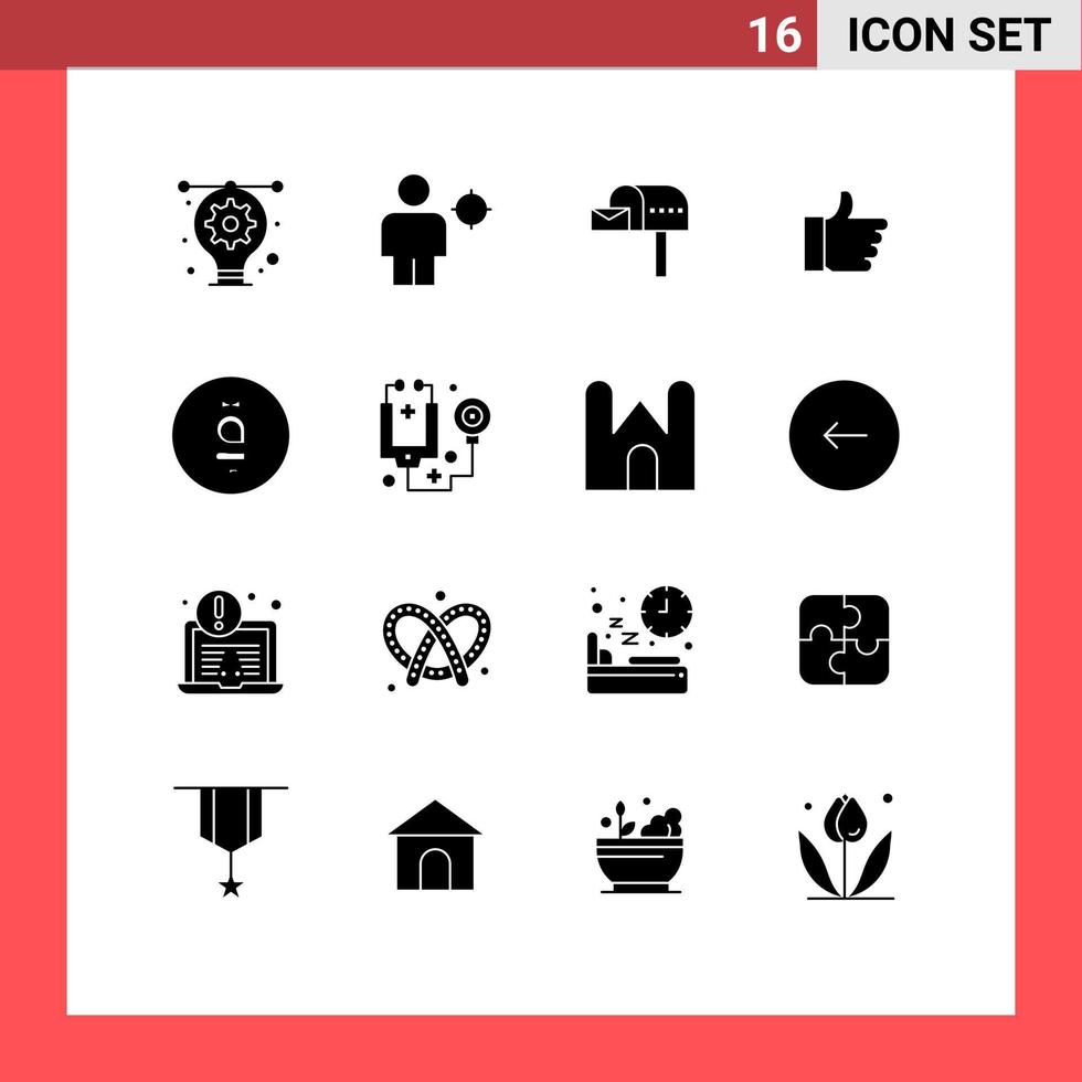 Mobile Interface Solid Glyph Set of 16 Pictograms of afghani vote position like box Editable Vector Design Elements