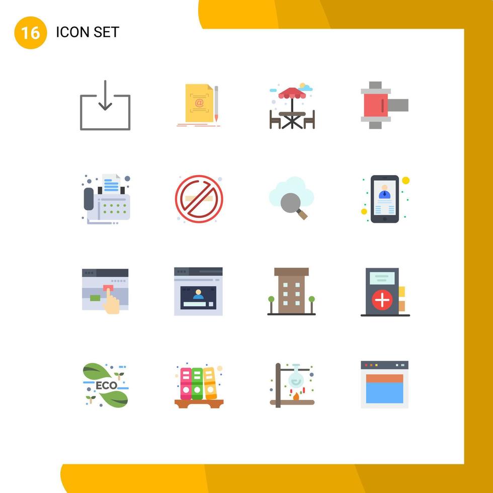 Universal Icon Symbols Group of 16 Modern Flat Colors of device contact table connection photo Editable Pack of Creative Vector Design Elements