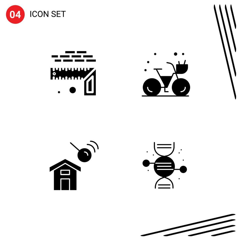 4 Creative Icons Modern Signs and Symbols of measurement construction size hot search Editable Vector Design Elements