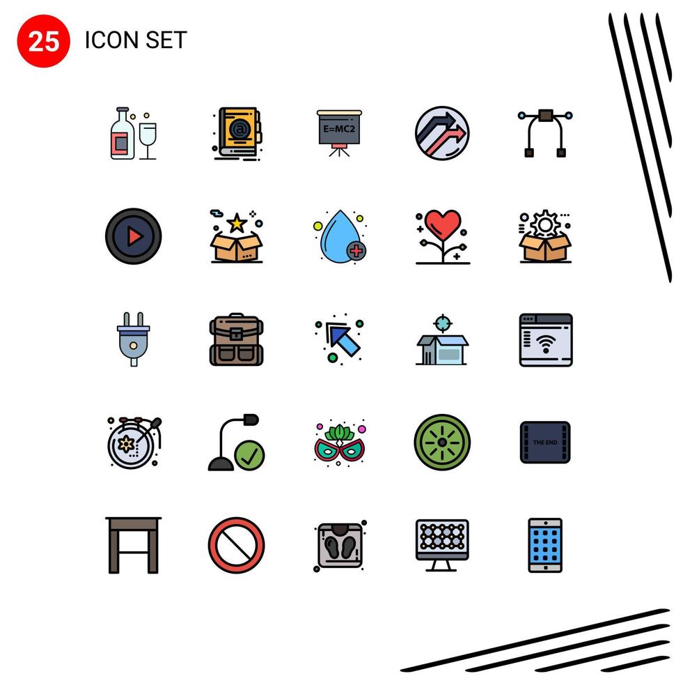 Modern Set of 25 Filled line Flat Colors Pictograph of tool design teacher report business Editable Vector Design Elements
