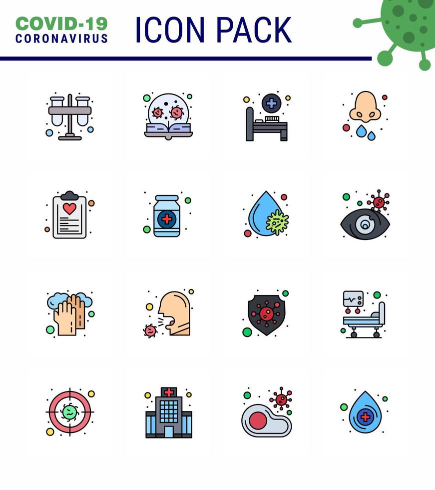 25 Coronavirus Emergency Iconset Blue Design such as nose drops search cold medical room viral coronavirus 2019nov disease Vector Design Elements