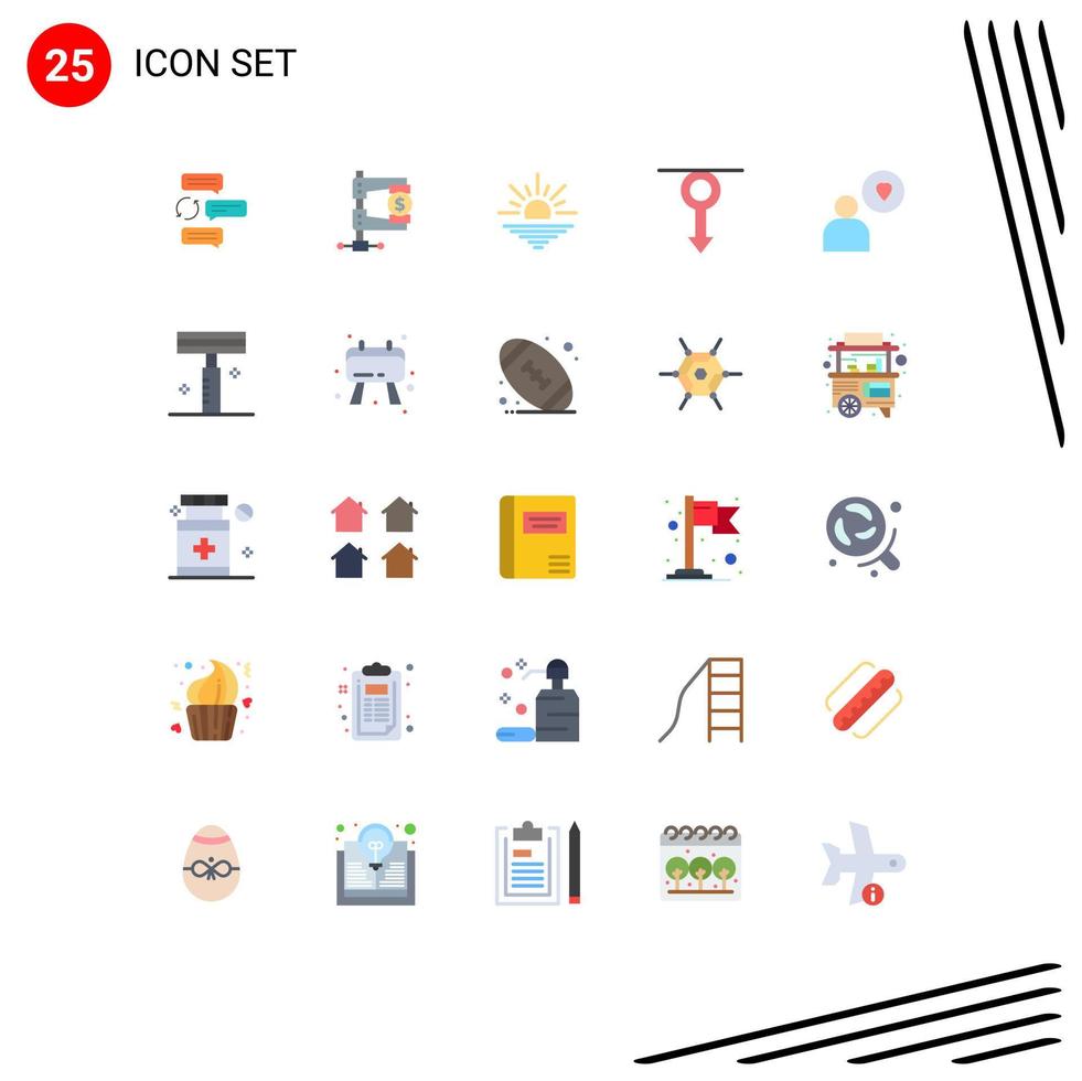 Modern Set of 25 Flat Colors Pictograph of male boy income open light Editable Vector Design Elements