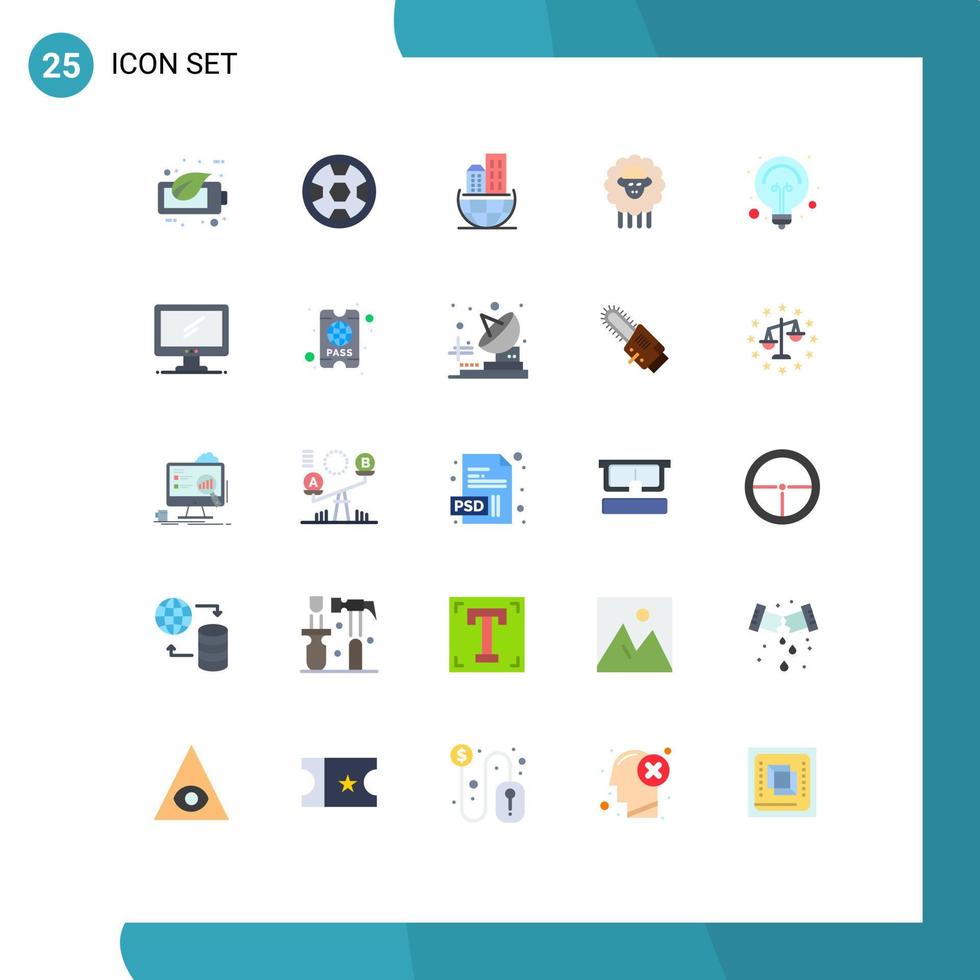 25 Thematic Vector Flat Colors and Editable Symbols of idea spring global organization sheep mutton Editable Vector Design Elements