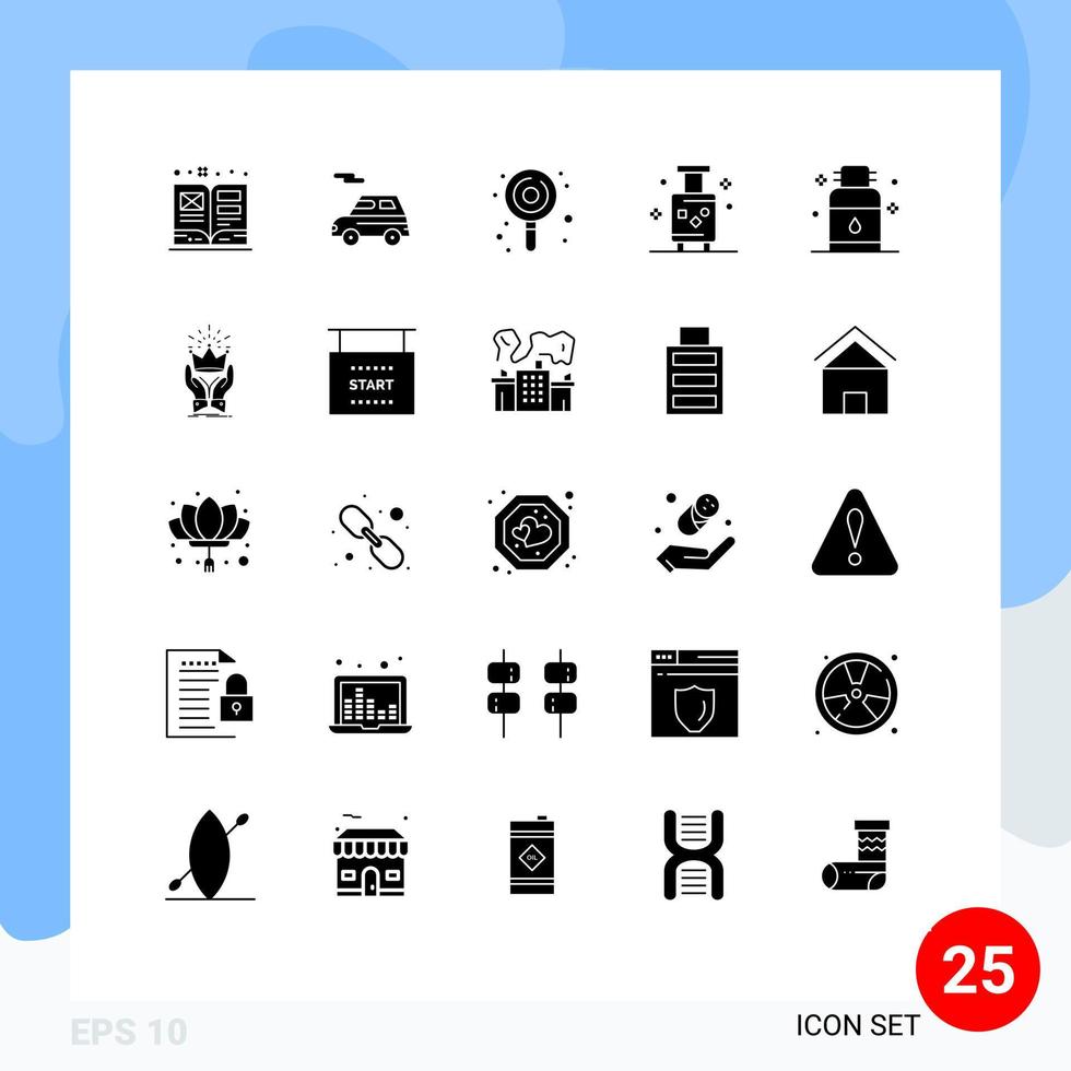 conjunto de 25 iconos de interfaz de usuario modernos símbolos signos para cabello verano caramelo maleta vacaciones elementos de diseño vectorial editables vector