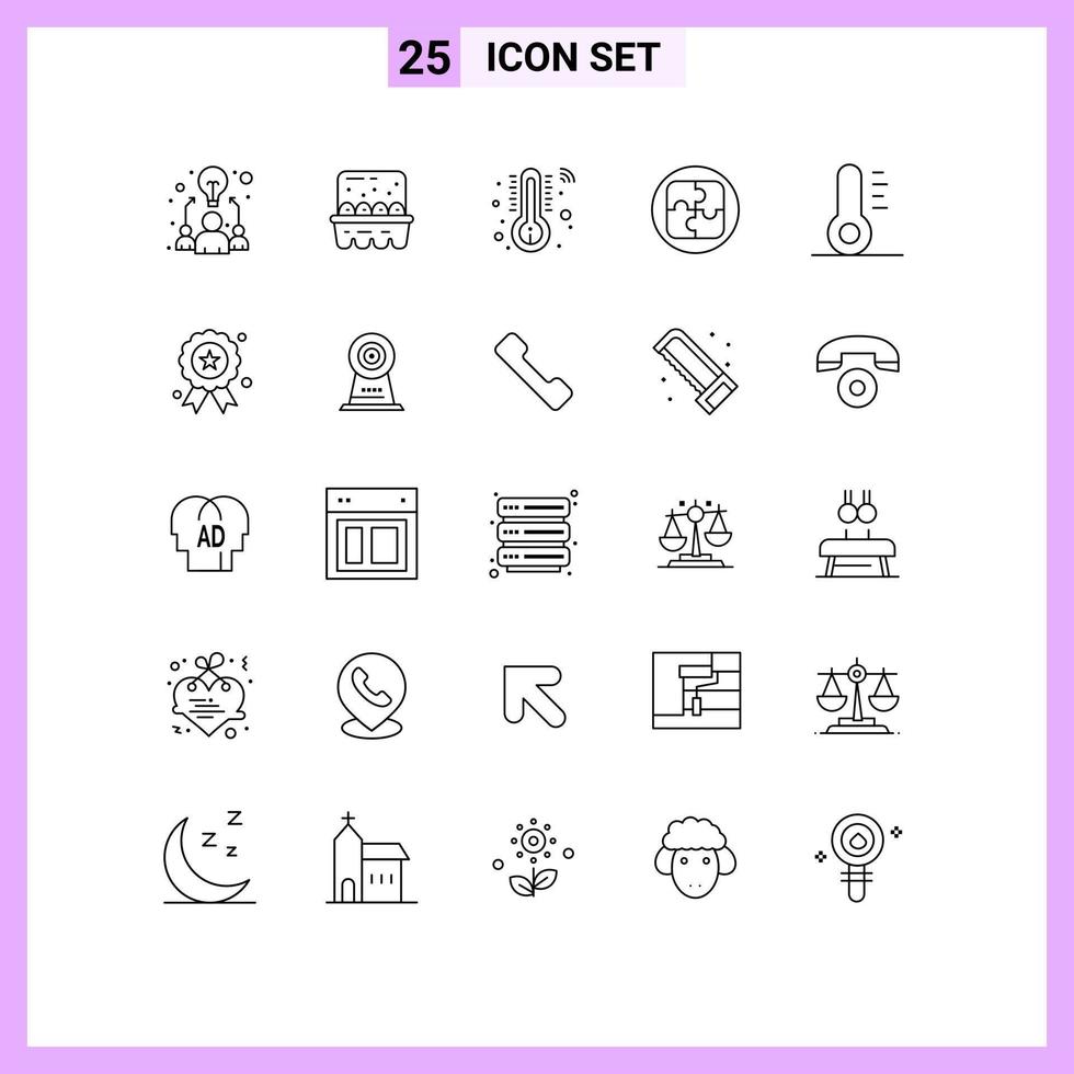 25 Universal Lines Set for Web and Mobile Applications holiday christmas healthcare solution plan Editable Vector Design Elements
