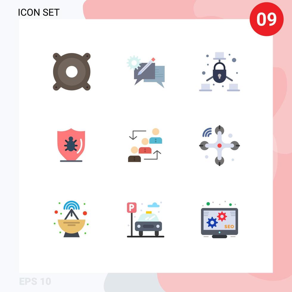 9 Creative Icons Modern Signs and Symbols of career protection communication protect bug Editable Vector Design Elements
