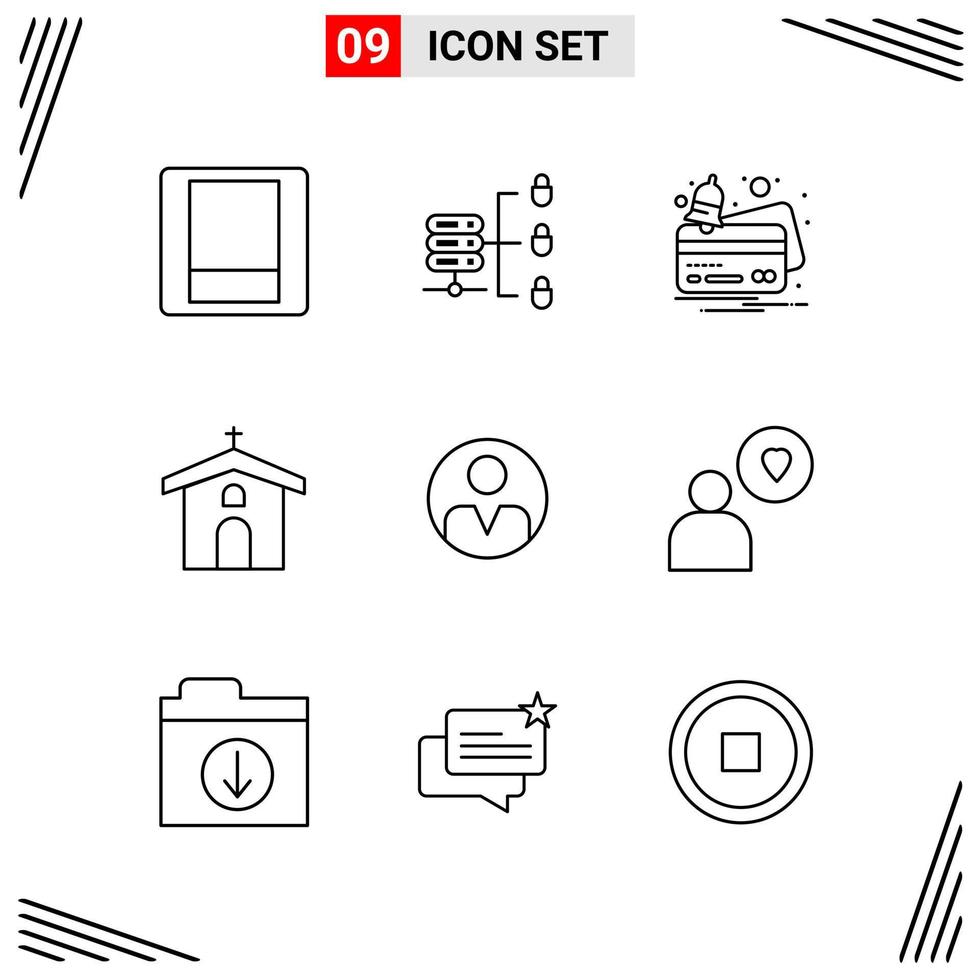 9 Icons Line Style Grid Based Creative Outline Symbols for Website Design Simple Line Icon Signs Isolated on White Background 9 Icon Set vector