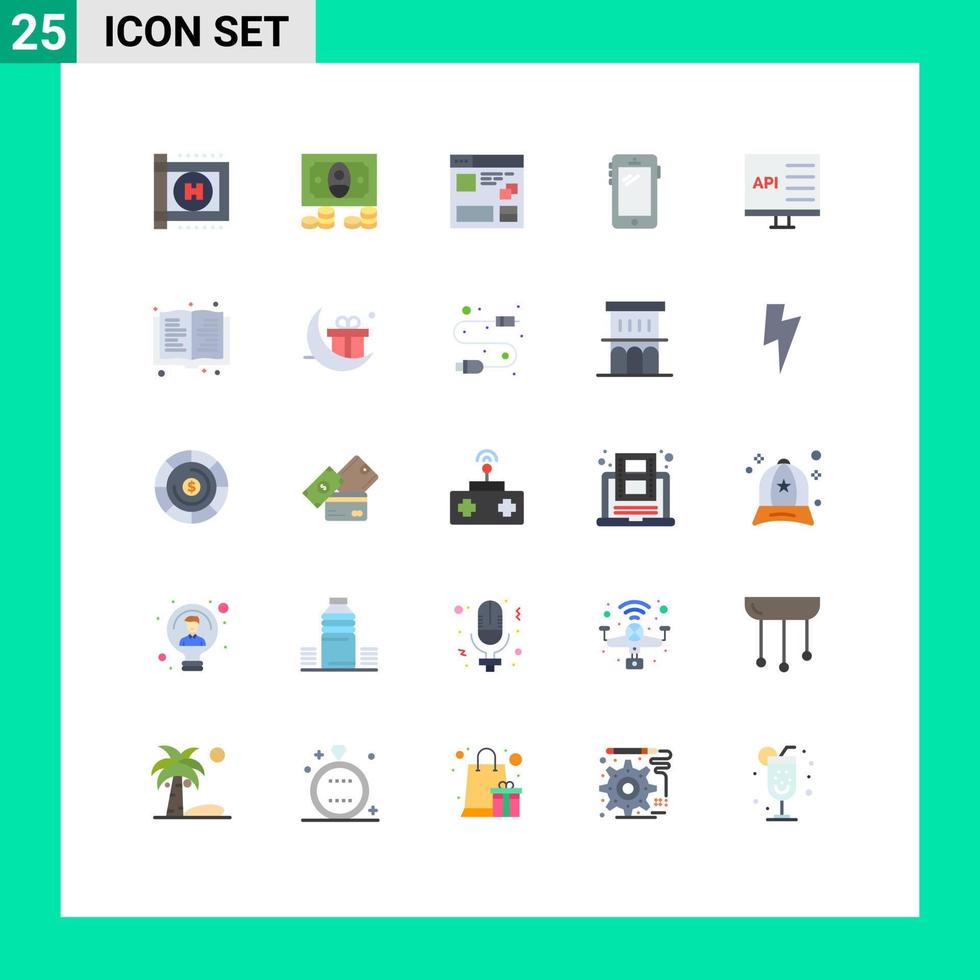 Modern Set of 25 Flat Colors and symbols such as coding samsung page huawei smart phone Editable Vector Design Elements