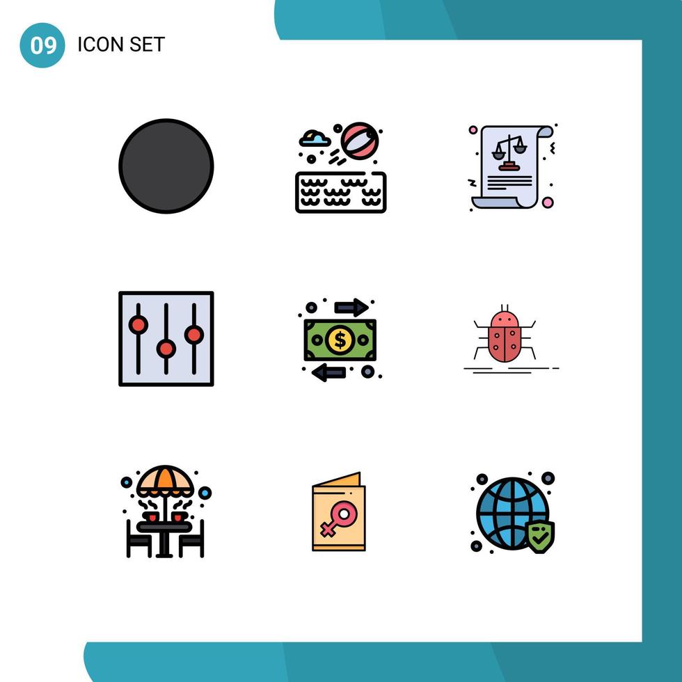 9 Creative Icons Modern Signs and Symbols of flow flow justice user interface Editable Vector Design Elements
