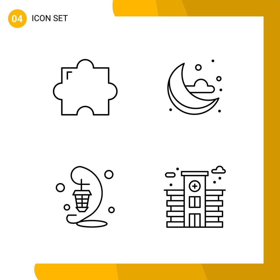 4 Icon Set Line Style Icon Pack Outline Symbols isolated on White Backgound for Responsive Website Designing vector