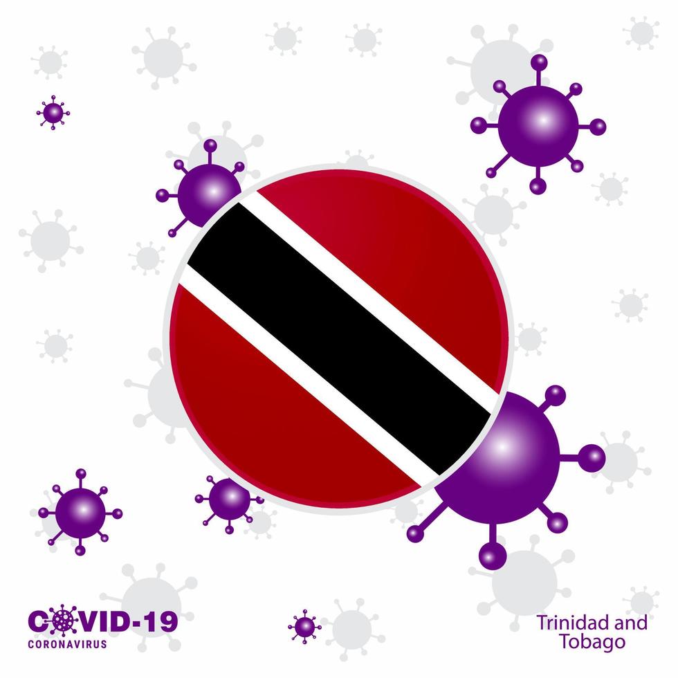 Pray For Trinidad and tobago COVID19 Coronavirus Typography Flag Stay home Stay Healthy Take care of your own health vector